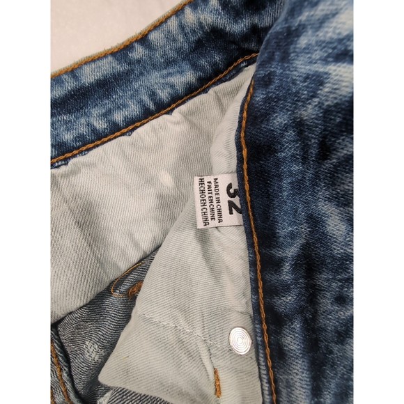 Embellish Jeans Men Tag 32 X 31 Rip Repair Patchwork Distressed Paint Tapered - Picture 12 of 16